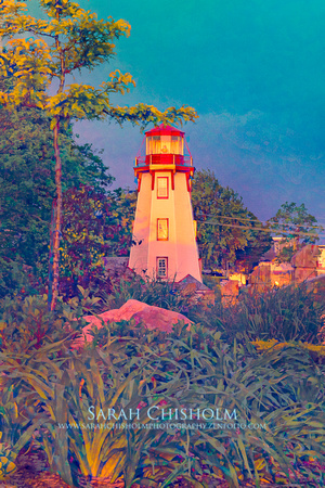 Lighthouse Garden Painted In Sunlight