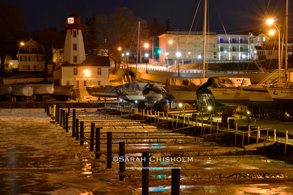 Kincardine Harbour Night Ice
