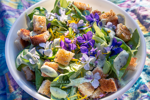 Wildflower Salad With Croutons