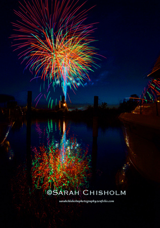 Reflected Fireworks